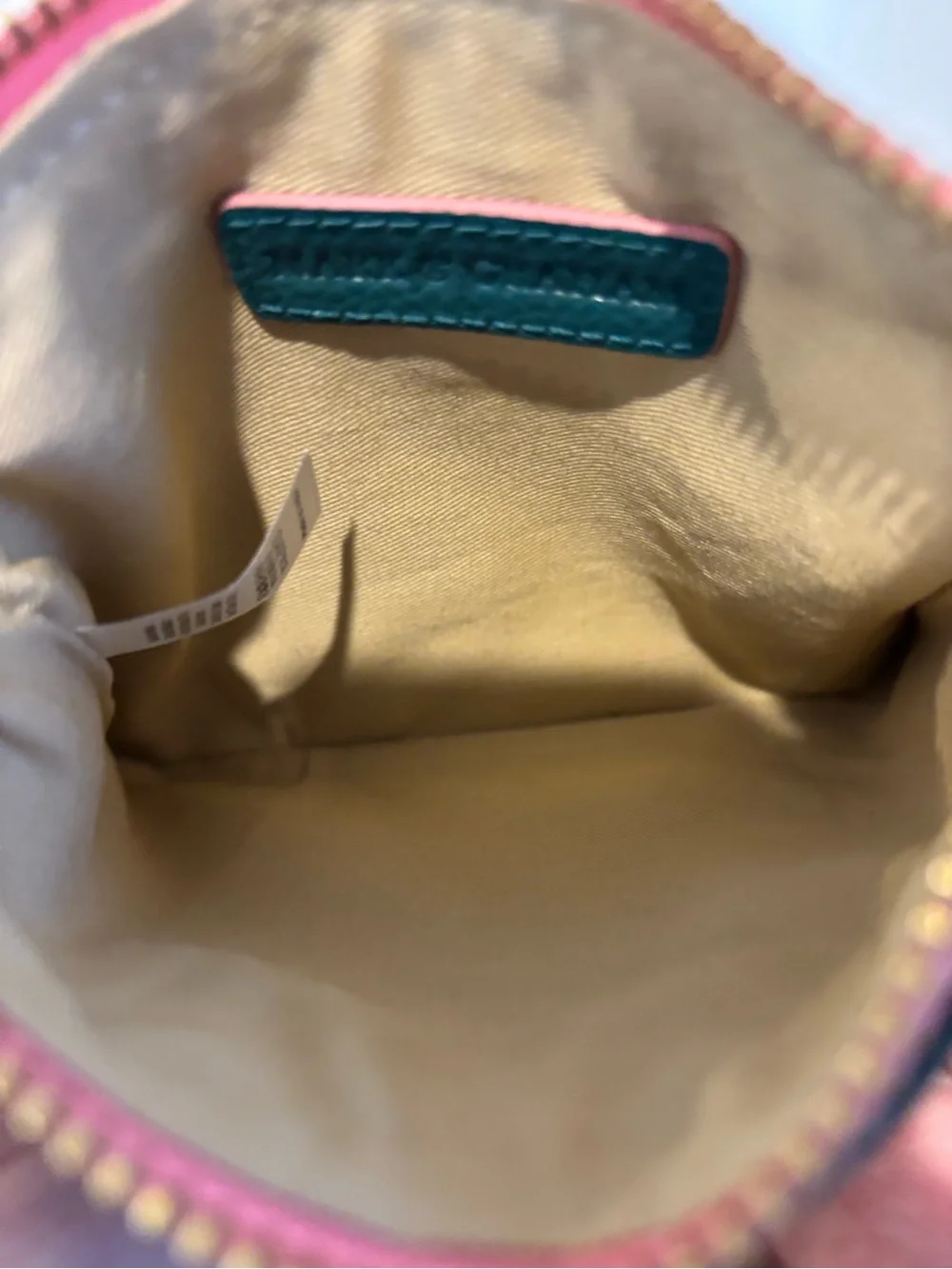 Mark & Graham “D” Teal Leather Tassel Zip Pouch